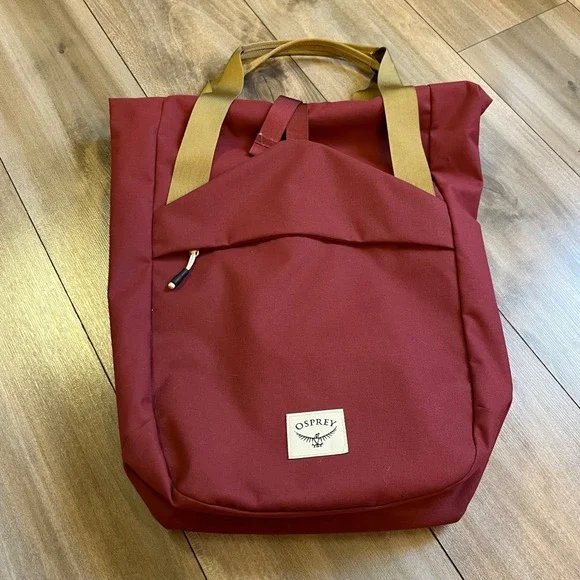 Osprey Arcane Tote Pack Burgundy Red Backpack Shoulder Bag‎ Laptop Sleeve Tote