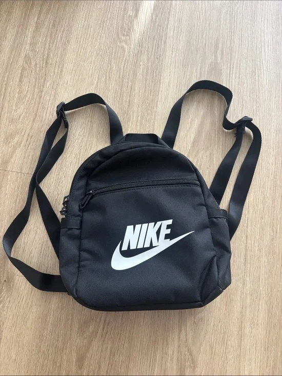 Nike Black Mini Backpack with White Swoosh Logo
