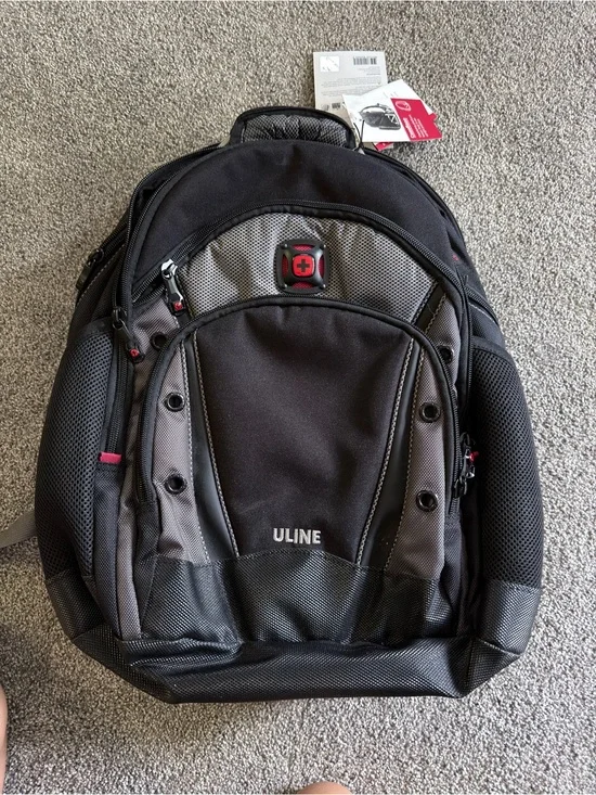 ULINE swiss gear Black & Gray Logo Backpack for 16” laptop