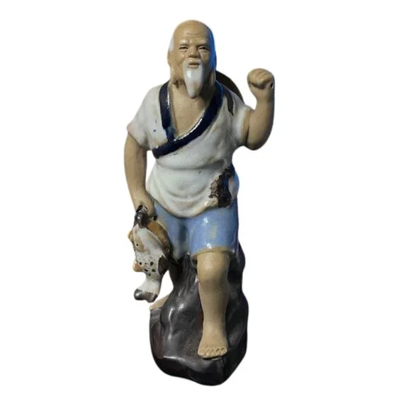Oriental Chinese Fisherman Figurine - 8