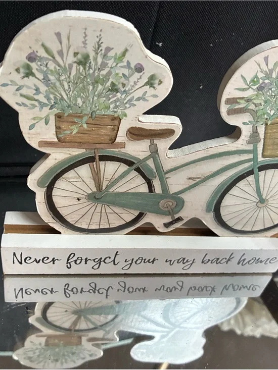 Decorative Wooden Bicycle Home Accent in Sage Green