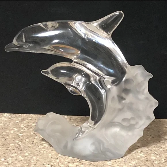 Lenox Fine Crystal Dolphins/Wave Figurine Made In Germany