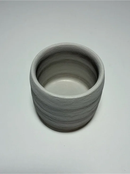 Handmade Repurposed Concrete Gray Ceramic Planter Pot Textured Modern Decor
