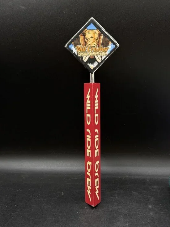 Wild Ride Brewing Nut Crusher Peanut Butter Porter Beer Tap Handle Knob 11