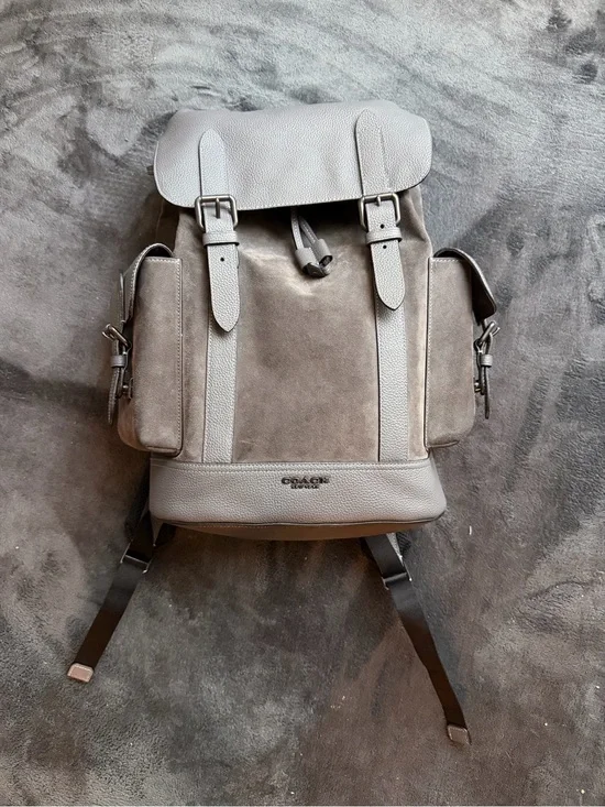 Coach Men's Taupe Suede & Leather Backpack
