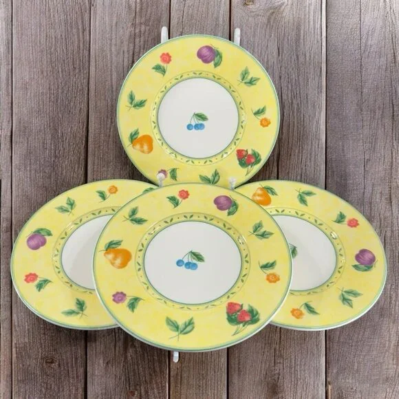 Victoria & Beale Savannah Porcelain Round‎ Dish Plate Set of 4 Dishes 6inch Wide
