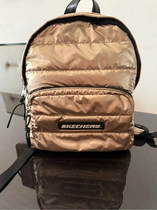 Skechers Metallic Rose Gold Quilted Backpack