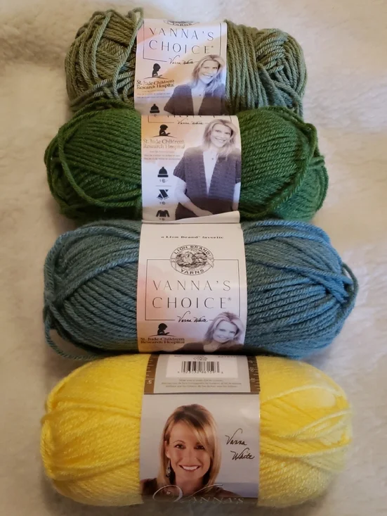 Vanna's Choice Soft Acrylic Yarn Skeins - Greens & Yellow