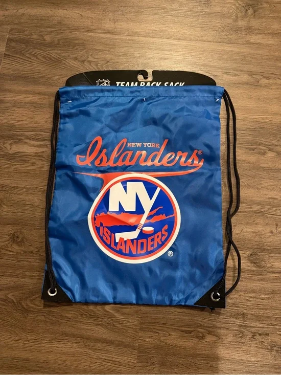 NHL New York Islanders Team Drawstring Blue and Orange Back Sack (BRAND NEW)