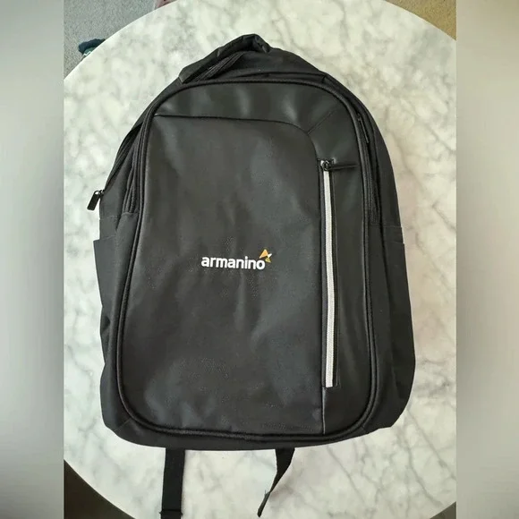 Black Backpack with 3 compartments for stuff NWOT 12x17x4