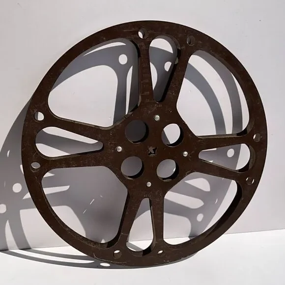 Vintage 35mm Metal Movie Film Reel 1600 Ft Theater Projection Industrial Decor