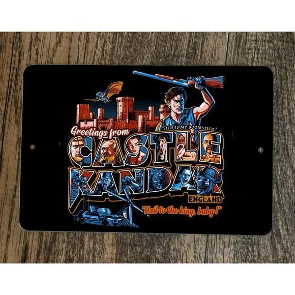 Greetings From Castle Kandar 8x12 Metal‎ Wall Sign Poster Evil Dead