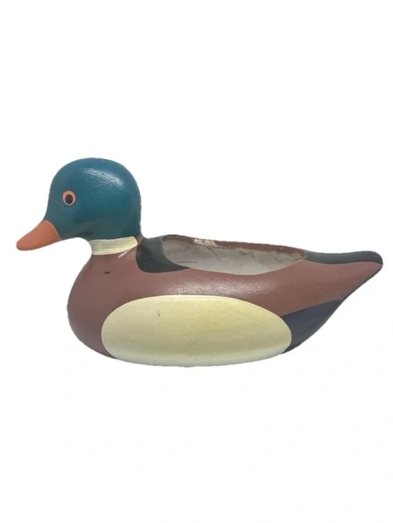 Vintage Mallard Ceramic Planter Green Medium Size
