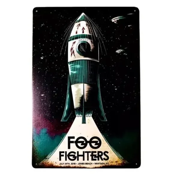 Foo Fighters Retro Metal Sign Rock & Roll Vintage‎ Poster Tin Sign Decor 12x8