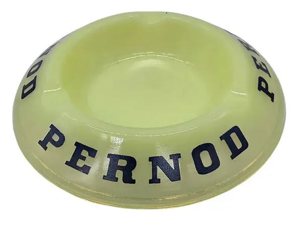 FRENCH OPALEX VASELINE OPAL PERNOD ASHTRAY SCARCE GLOWS