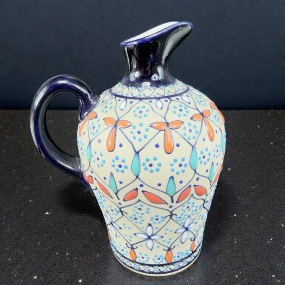 Javier Servin‎ Mexico Pottery Cruet Jug Pitcher Container Decorative Ceramic VTG