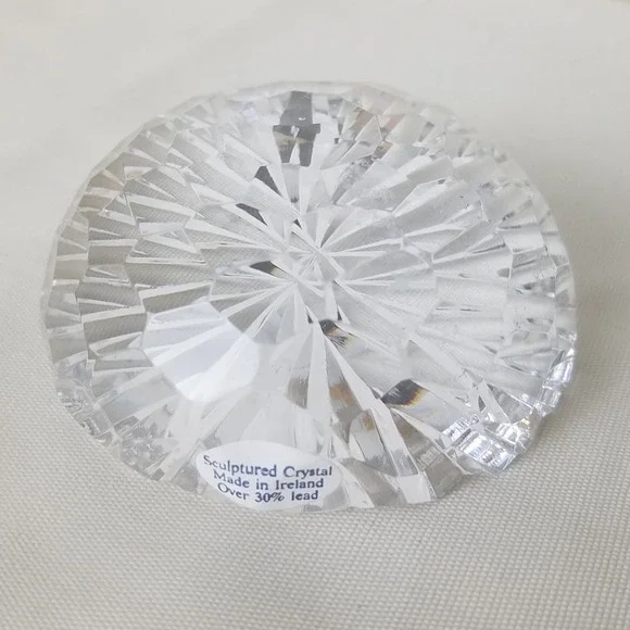 Sculptured‎ Crystal Round Faceted Paperweight Ireland Over 30% Lead