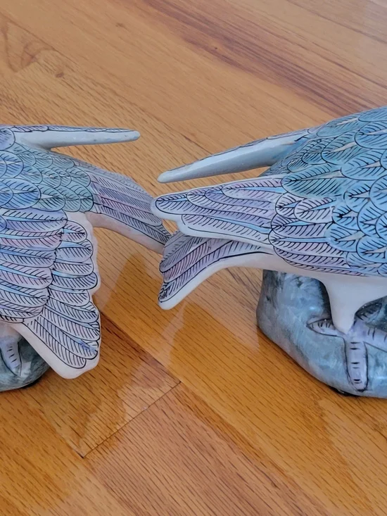 Decorative Dove Figurines in Blue and Pink- New-2/$19