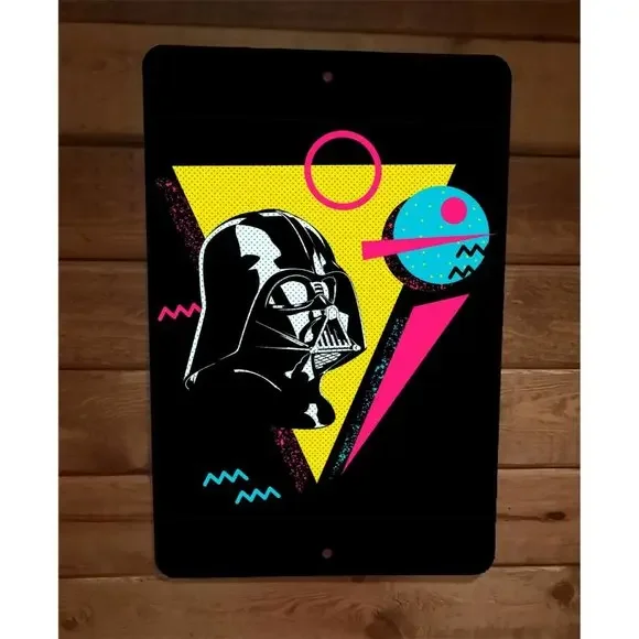 Retro 80s Darth Vader Star Wars Death Star 8x12 Metal Wall‎ Sign