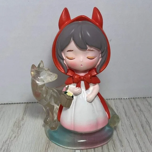 Little Red Riding Hood Figurine Figure Fairy Tale Wolf Girl Fox Ears Sleeping