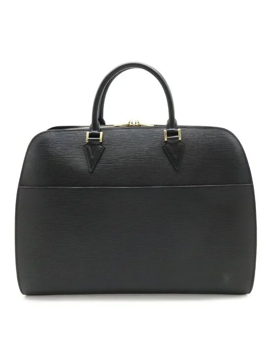 Louis Vuitton Epi Sorbonne Document Purse Business Handbag Noir Black Gold