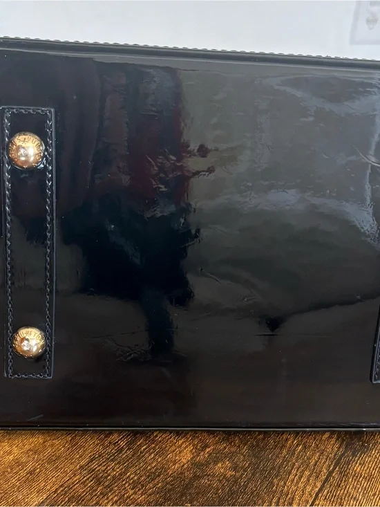 Classic Black Patent Leather Briefcase - Polished Professional Look