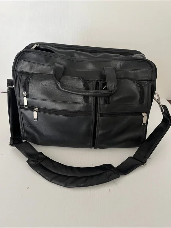 Vintage Black Leather Briefcase