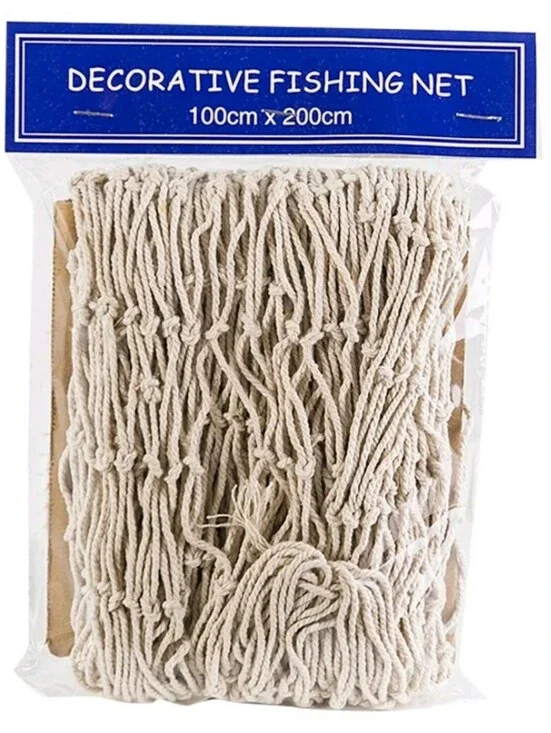Piwvid Nautical Fishing Net Wall Hanging Decor 100x200cm LOT of 2 Beach Seaside