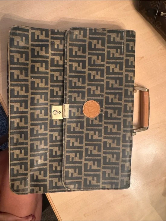 Vintage Fendi Unisex Briefcase Bag in Brown/Black