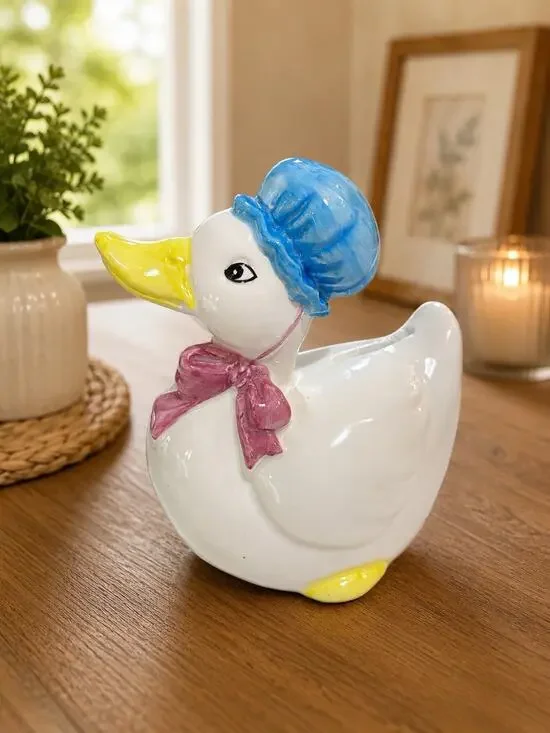 Vintage Ceramic Goose Piggy Bank Taiwan Cottagecore Country Grannycore