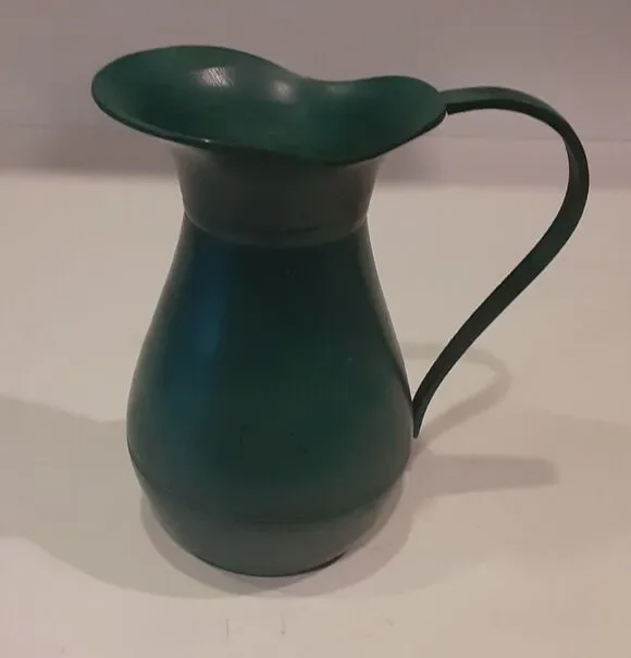 Vintage Painted Brass Pitcher Mini Masculine Perfect Versatile Decor