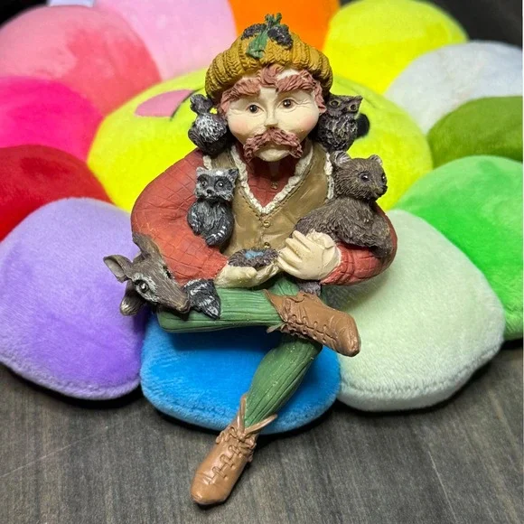 Whimsical Forest Man Figurine‎ with Animals Statue Home Decor Collectible
