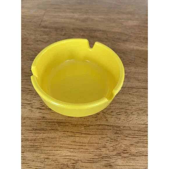 Vintage Ges-Line 301 Ashtray Vintage Yellow Round Ashtray‎ Made in USA 3