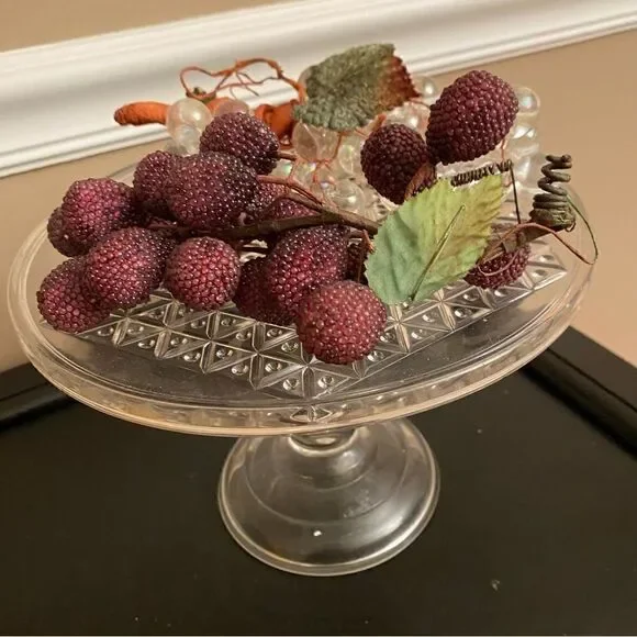Grape Sprays Clear Vintage Glass & Wine 2