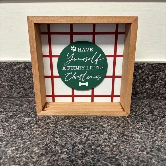Christmas Pet Wood Sign Decor