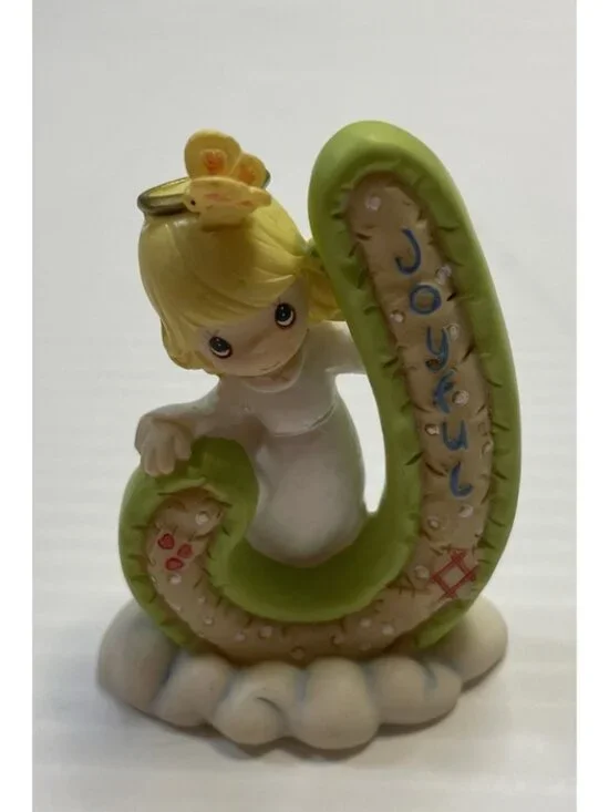 Precious Moments Letter J for Joyful Angel & Butterfly Figurine 2002 - NEW