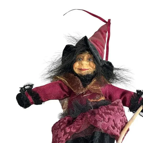 Witches of Pendle Trial witch fairy doll On Broom gothic fantasy decor figure