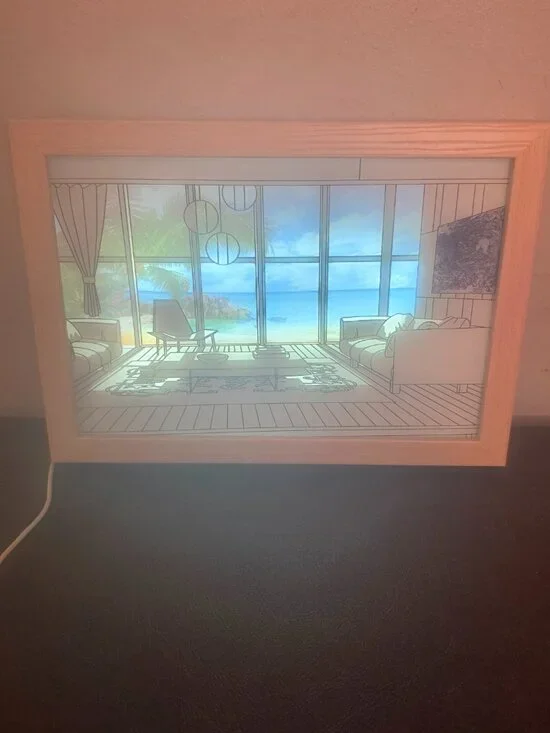 Decorative LED Light Painting is a modern and stylish 3D lamp designed