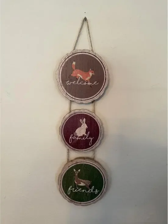 Woodland Animal Creatures Themed Hanging Sign