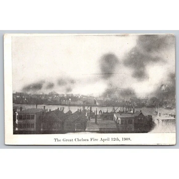 Vintage 1908 The Great Chelsea Fire Massachusetts MA Disaster Postcard Unposted