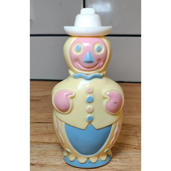 VTG Fuller Brush Clown Bottle Tot Time Baby Oil Figural Plastic Advertising Toy