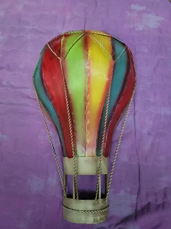 Elements Painted Hot Air Balloon Wall Hanging Decor 12