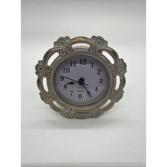 Vintage Gold Tone Clock 3.625”