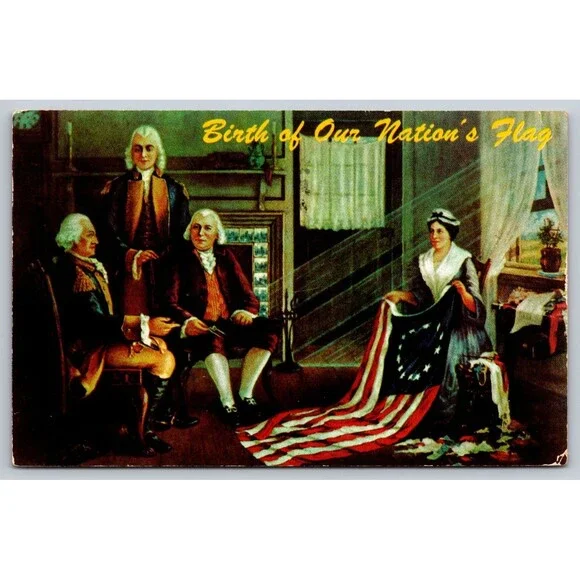 Vtg 1958 Betsy Ross Postcard Philadelphia 
