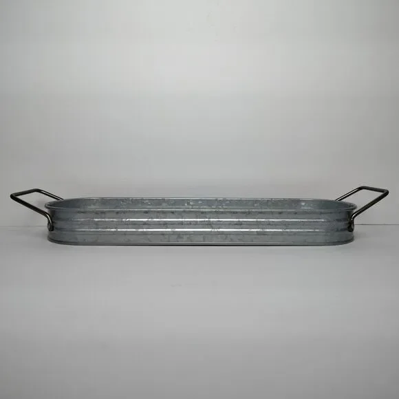 Better Homes And Gardens Galvanized Oval Farmhouse Metal Planter Tub Tray