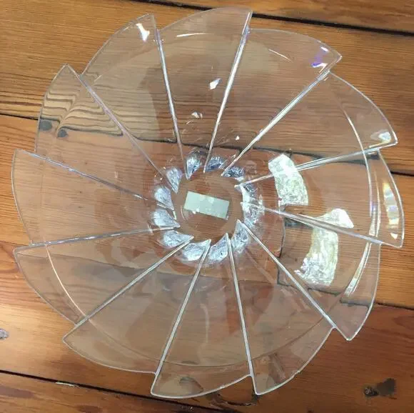 Mikasa Elite Heavy Lead Crystal Vista Modern Glass Centerpiece Display Bowl 14