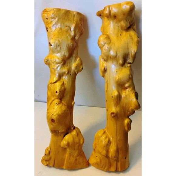 Pair Vintage Rustic Diamond Willow Wall Plaques Sconces Cabin Lodge Art 17
