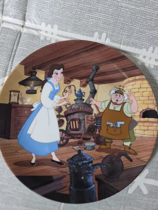Disney Beauty and the Beast Decorative Plate - Belle & Maurice