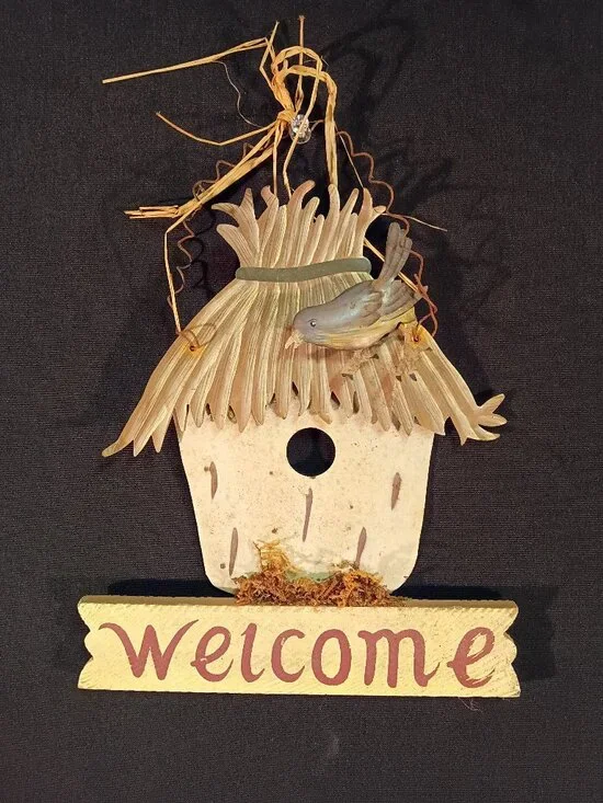 Designspirations Welcome Birdhouse Wall Hanging Rustic Country Farmhouse Decor