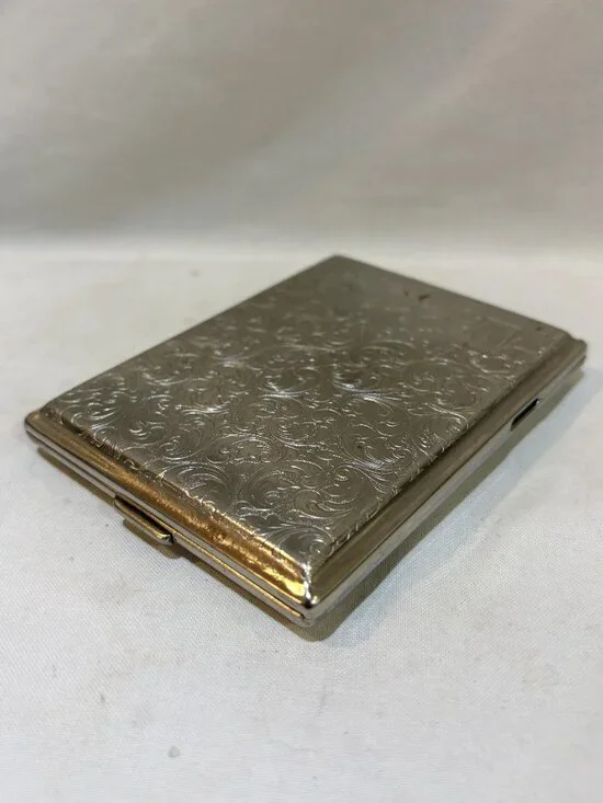 VTG Victorian Style Florentine Engraved Metal Cigarette Case Made in Germany